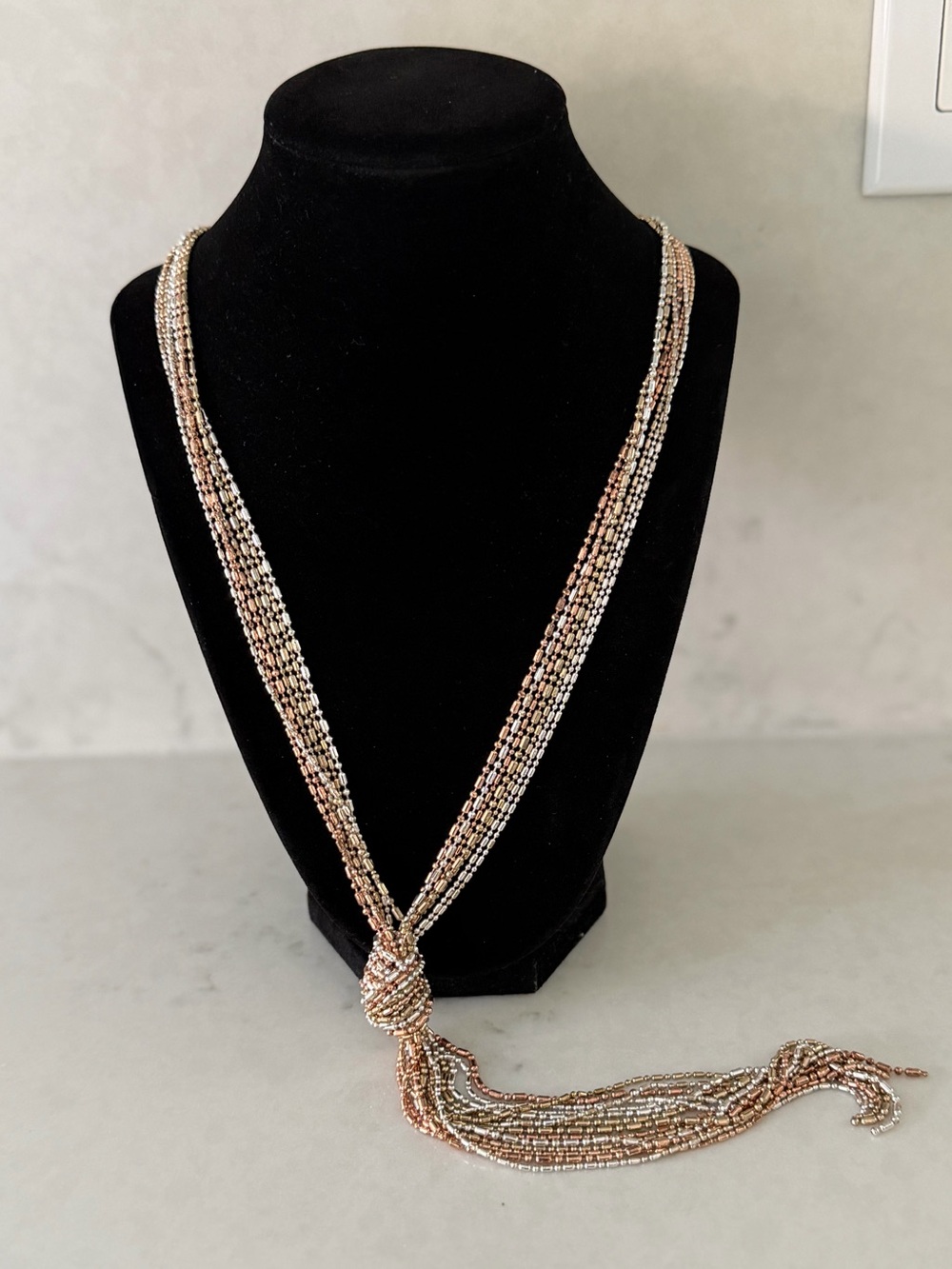 Multi-Strand Beaded Knot Necklace